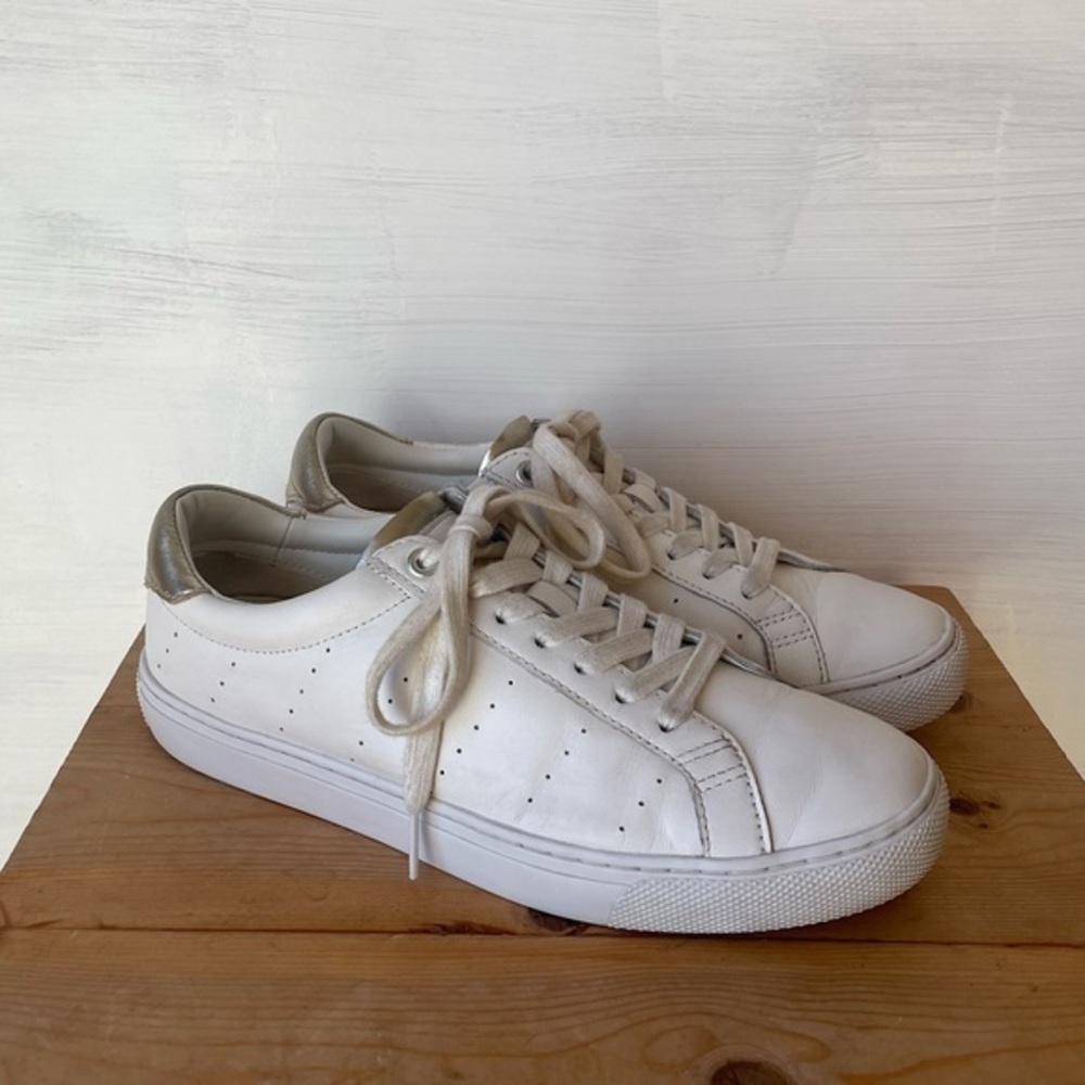 *SOLD* J.Crew Saturday Leather Sneakers with Gold Detail Size: 8.5 - Picture 8 of 13